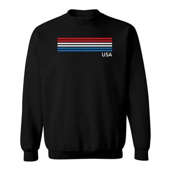 Cute Usa Red Blue Chest Stripe 4Th Of July Top Sweatshirt | Mazezy