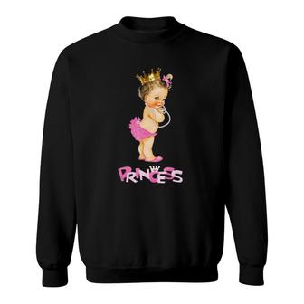 Cute Vintage Princess Team Girl Baby Gender Reveal Sweatshirt | Mazezy