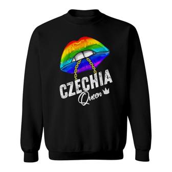 Czechia Lgbtq Gay Pride Flag Lips Rainbow Sweatshirt | Mazezy