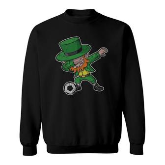 Dabbing Leprechaun Soccer Irish Football St Patricks Day Sweatshirt - Thegiftio UK