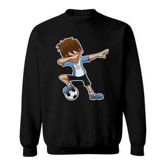 Dabbing Soccer Argentina Jersey Dab Kids Boys Sweatshirt | Mazezy