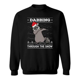 Dabbing Through The Snow Raccoon Dab Sweatshirt | Mazezy