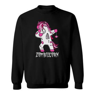 Dabbing Zombie Unicorn Dab Costume Easy Halloween Gifts Sweatshirt | Mazezy