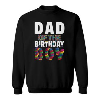 Dad Master Builder Boy Building Blocks Birthday Bricks Sweatshirt | Mazezy