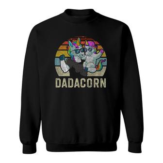 Dadacorn Unicorn Dad Papa Retro Vintage Father's Day Gift Sweatshirt | Mazezy
