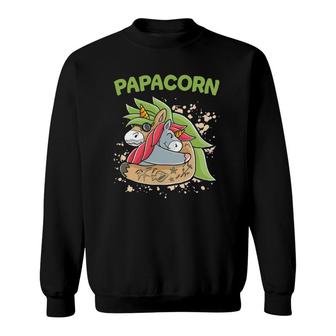 Daddycorn Dadacorn Papacorn Dadacorn Unicorn Dad Daddy Papa Sweatshirt | Mazezy