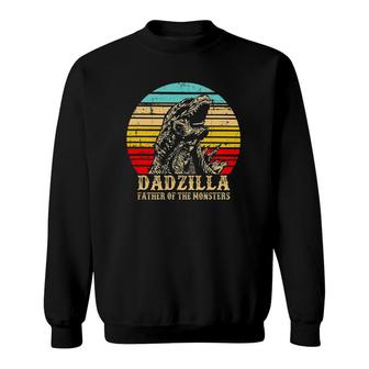 Dadzilla Father Of The Monsters Retro Vintage Sunset Sweatshirt | Mazezy