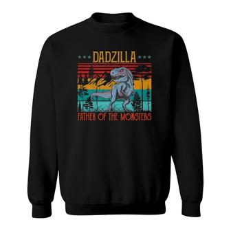 Dadzilla Father Of The Monsters Vintage Dino Dad Fathers Day Sweatshirt | Mazezy
