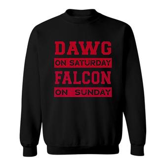 Dawg On Saturday Falcon On Sunday Atlanta Sweatshirt | Mazezy