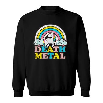 Death Metal Funny Rainbow Unicorn Novelty Cute Star Sweatshirt - Thegiftio