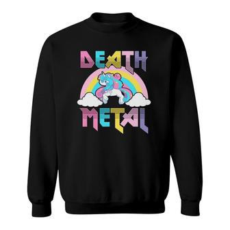 Death Metal Magical Unicorn Rocker Rock And Roll Punk Lover Sweatshirt | Mazezy