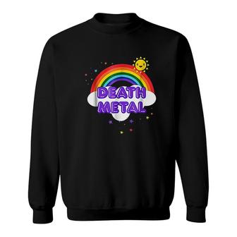 Death Metal Rainbow Funny Heavy Metal Cool Pink Sweatshirt - Thegiftio