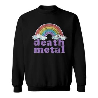 Death Metal Rainbow Funny Retro Vintage Love Music Metalhead V2 Sweatshirt - Thegiftio
