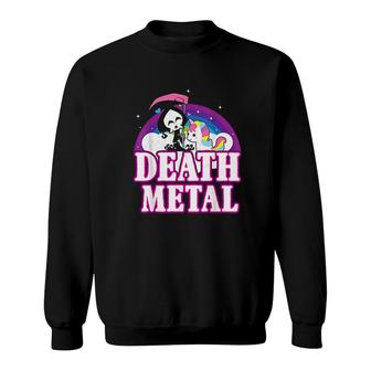 Death Metal Tshirt Unicorn Rainbow Sweatshirt | Mazezy