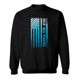 Deep Sea Fishing Usa Flag Deep Sea Fishing Rod Man Saltwater Sweatshirt | Mazezy