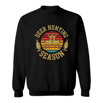 Deer Hunting Season Vintage Retro Sunset Hunting Hunter Sweatshirt - Thegiftio