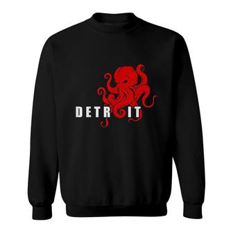 Detroit Michigan Octopus Kraken Downtown Motor City Sweatshirt - Seseable