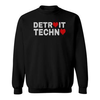 Detroit Techno Music Red Heart Sweatshirt | Mazezy