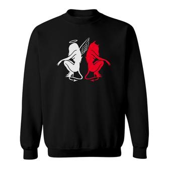 Devil And Angel Love Lovers Women Sweatshirt | Mazezy