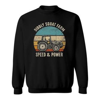 Diddly Squat Farm Speed And Power Tractor Farmer Vintage Sweatshirt | Mazezy