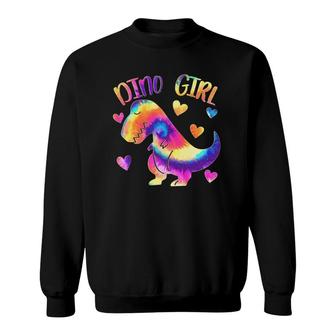 Dino Girl Dinosaur Lover Tie Dye Cute Teen Girls Gifts Sweatshirt | Mazezy