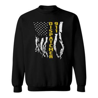 Dispatcher 911 American Flag Gift Sweatshirt | Mazezy