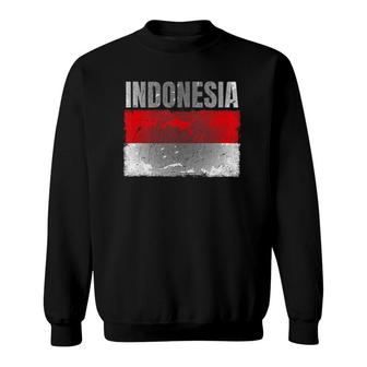 Distressed Indonesia Flag Graphic For Men Women Indonesian Tank Top Sweatshirt | Mazezy