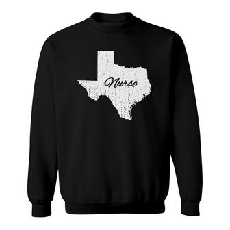 Distressed Nurse Texas Tee Texas Map Sweatshirt | Mazezy