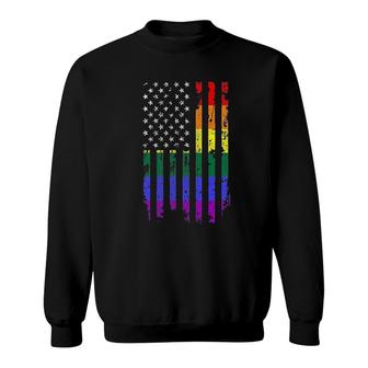 Distressed Rainbow Flag Gay Pride Sweatshirt | Mazezy