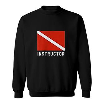 Divers Flag Double Sided Scuba Diving Instructor Sweatshirt | Mazezy