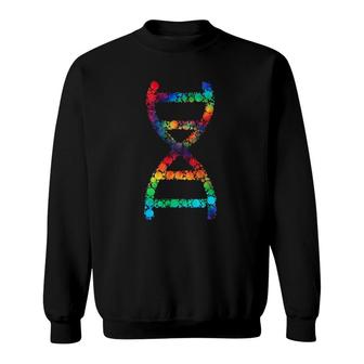 Dna Helix Tie Dye Science Researcher Tie Dyed Groovy Sweatshirt | Mazezy