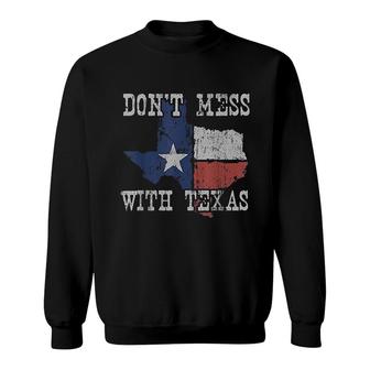 Do Not Mess With Vintage Texas Longhorn Lone Star State Retro Sweatshirt - Seseable