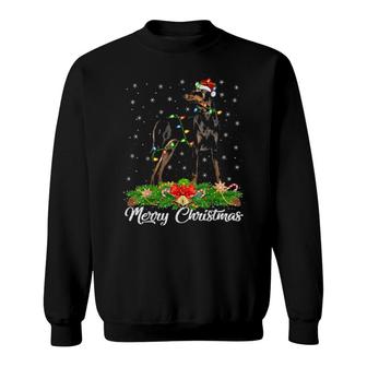 Doberman Dog Matching Santa Hat Doberman Christmas Sweatshirt | Mazezy
