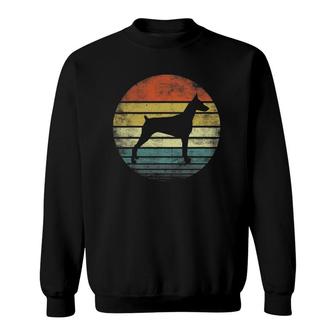 Doberman Lover Owner Gifts Retro Sunset Dog Silhouette Dad Sweatshirt | Mazezy