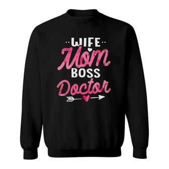 Doctor Mom Gift Wife Boss Floral Women Funny Gift Sweatshirt | Mazezy