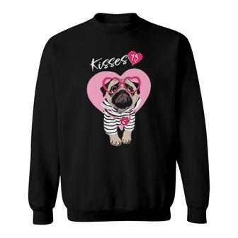Dog Adorable Pug Puppy Kisses 1$ 607 Paws Sweatshirt | Mazezy