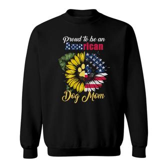 Dog American Dog Mom Sunflower Usa Flag 386 Paws Sweatshirt | Mazezy