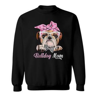 Dog Bulldog Mom Dog Life Pink Headband Animal Love 293 Paws Sweatshirt | Mazezy AU