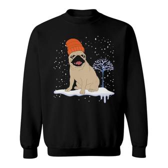Dog Cute Snowy Winter Animal Pet Dog Owner Pug Sweatshirt | Mazezy