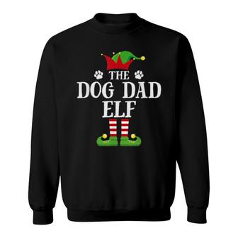 Dog Dad Elf Family Matching Christmas Group Elf Pajama Sweatshirt | Mazezy