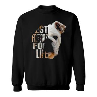 Dog English Bulldog Best Friends For Life Bulldog Dog Pet Lovers 508 Paws Sweatshirt | Mazezy