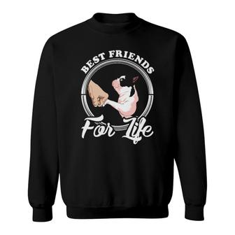 Dog French Bulldog Lover Design Best Friends For Life 282 Paws Sweatshirt | Mazezy