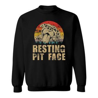Dog Funny Pitbull Resting Pit Face 105 Paws Sweatshirt | Mazezy