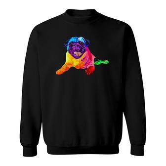 Dog Lover Gifts Pug For Womens Colorful Pug Mens Sweatshirt | Mazezy