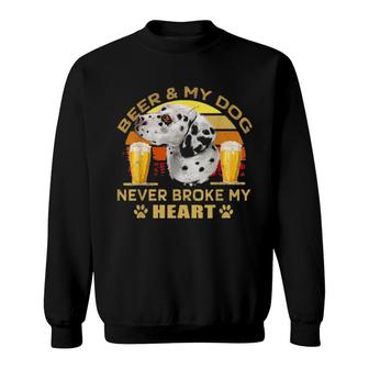 Dogs 365Dogs 365 Beer & Dalmatiner Hund Never Broke My Heart Sweatshirt | Mazezy