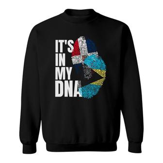 Dominican And Bahamian Mix Dna Flag Heritage Sweatshirt | Mazezy