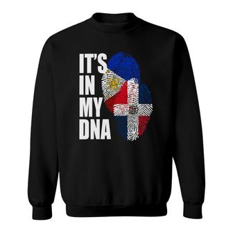Dominican And Filipino Dna Mix Flag Heritage Sweatshirt | Mazezy