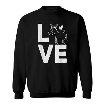 Donkey Love Cute Donkey Animal Sweatshirt | Mazezy
