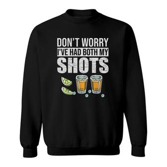 Don't Worry I've Had Both My Shots Tequila Lemon Slice Drinking Retro Sweatshirt | Mazezy