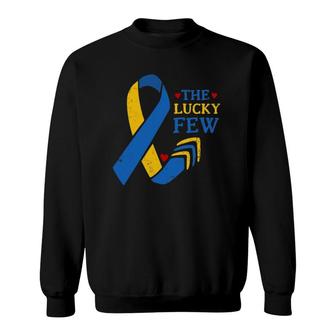 Down Syndrome Awareness Ribbon Arrows The Lucky Few Sweatshirt | Mazezy